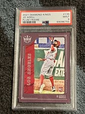 PSA 9 MINT BASEBALL CARD 2021 DIAMOND KINGS JO ADELL LA ANGELS ROOKIE PLUM FRAME