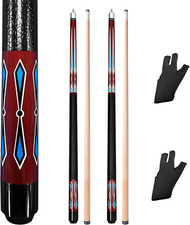 Set of 2 Pool Cue Stick,58" 2 Piece Maple Billiard Cue Stick
