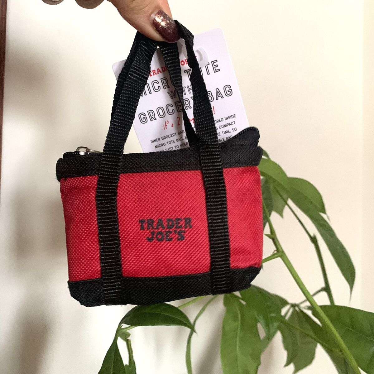 NEW Trader Joes reusable bag mini tote Zippered Limited NEW Trader Joes reusable bag mini tote Zippered Limited