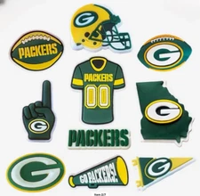 NEW 10 Piece Green Bay Packers Football Shoe Charms Football Shoe Charms