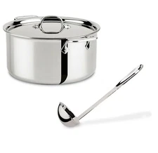 All-Clad  4408 SS Tri-Ply 8-qt Stock Pot NO LID/ Includes 14in Ladle