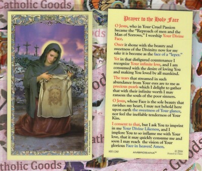 Saint St. Veronica - Prayer to The Holy Face - Laminated Holy Card 800-1280