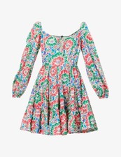  RIXO Roxy Mini Dress Hibiscus Floral Size Medium UK 12