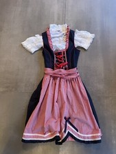 Dirndl Turi Landhaus Blau Rot 38 mit Bluse und Schürze Top Zustand