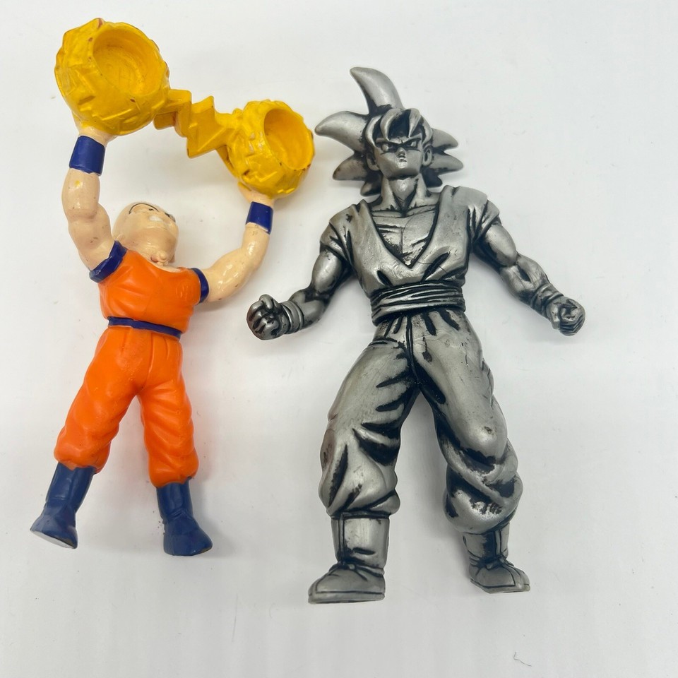 Burger King Dragon Ball Z Silver Metallic Goku & Krillin Action Figures