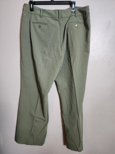 Dressbarn Dress Pant Womens 16 Olive Green Straight Leg Pockets Stretch Career - Picture 5 of 5