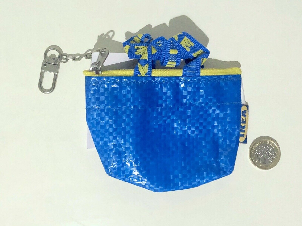 2 x IKEA KNOLIG Mini Small Coin Zipper Bag With Keychain,Small blue,9x3x7cm