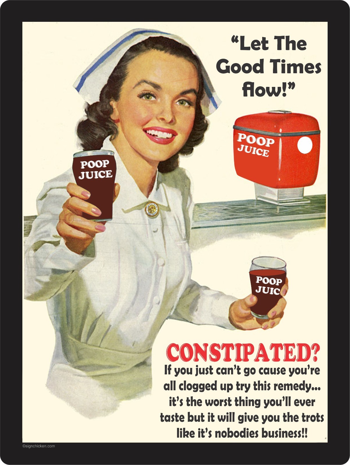 POOP JUICE Funny Vintage Replica Sign, home decor, retro, signs