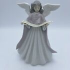 Vtg Lladro Angel Tree Topper Navidad Cantante Pink Robe Singing Scroll 7” Spain