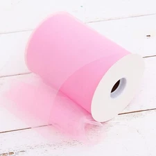Threadart Mega Roll Tulle Fabric - 6"x100yd Decorations & Wedding - Pink