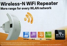 Wireless-N WiFi Repeater More Range for WLAN Network PC/Laptop Pre-Own XLNT