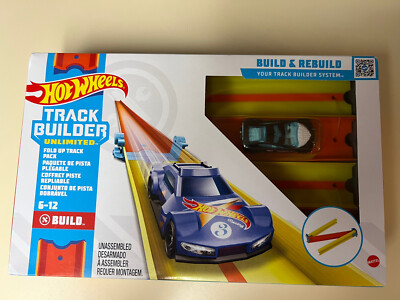 Hot Wheels Track Builder Unlimited Fold Up Track Pack Build and Rebuild!!