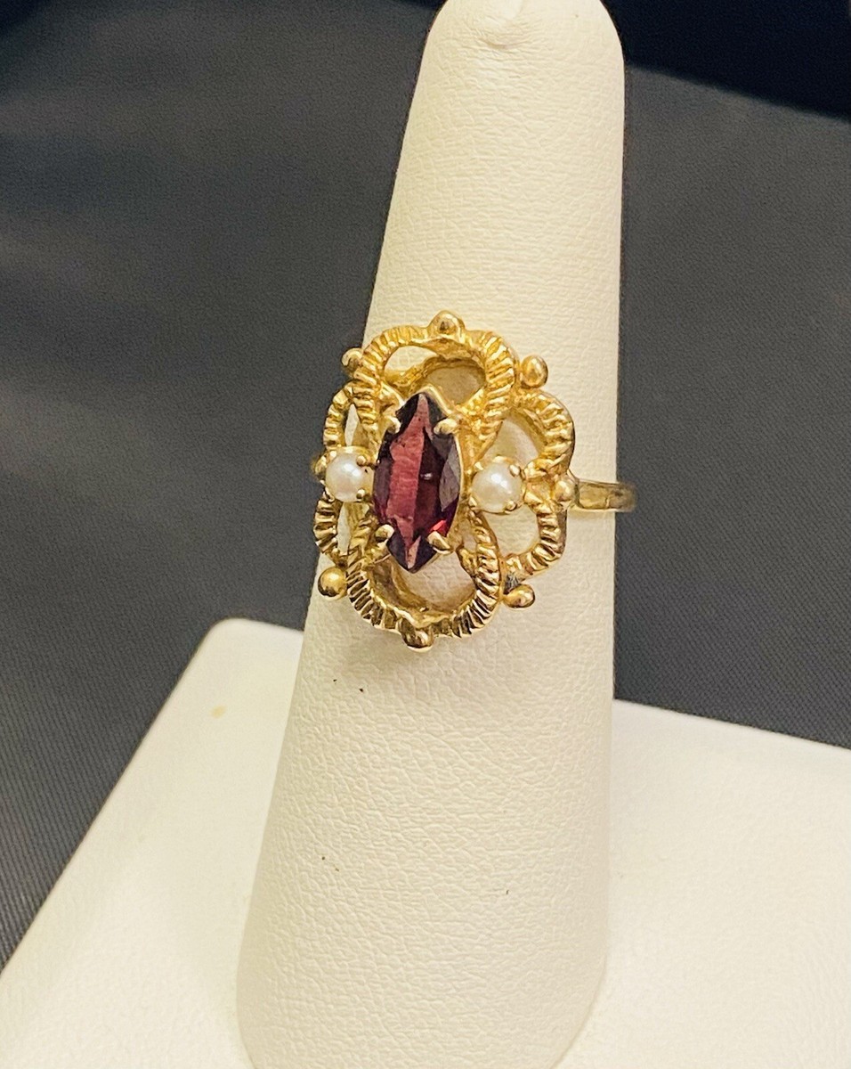Blackhillsgold Direct Black Hills Black Gold Garnet Ring 10k-black