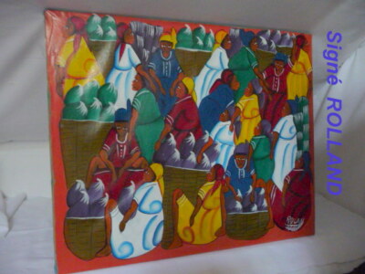 Peinture ethnique d'Haïtie, art d'Afrique de style naïf