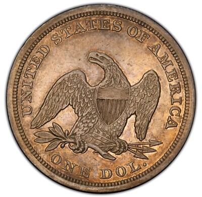 1847 $1 Seated Liberty Silver Dollar - PCGS XF DETAILS - LOOKS CH