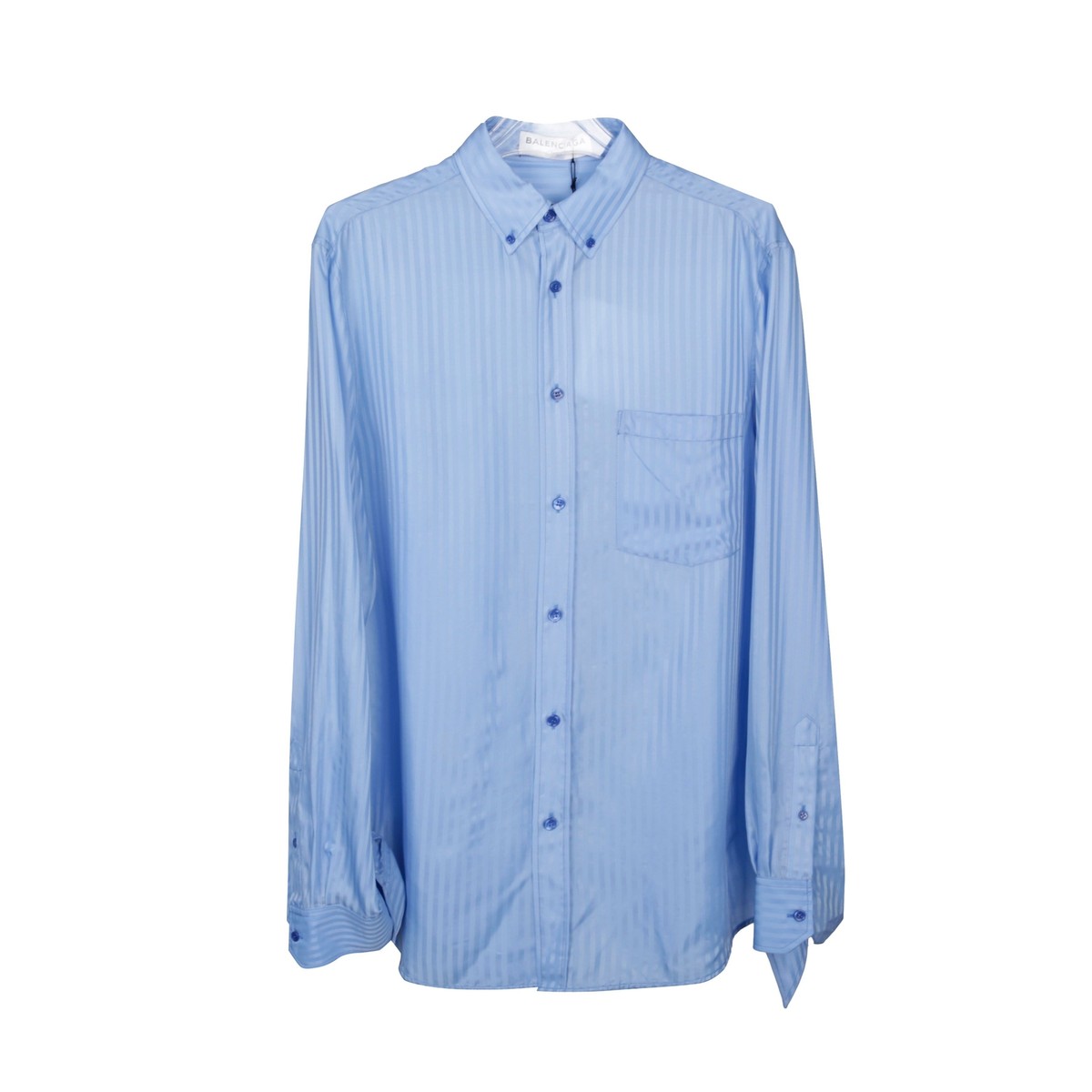 Balenciaga Blue Stripe Silk Shirt 492277 46 29113779 | eBay