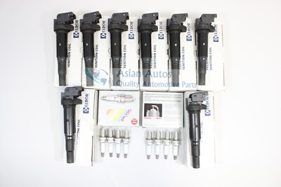 OEM Eldor Ignition Coils NGK Laser Iridium Spark Plugs For BMW 550i 4.8L 06-10