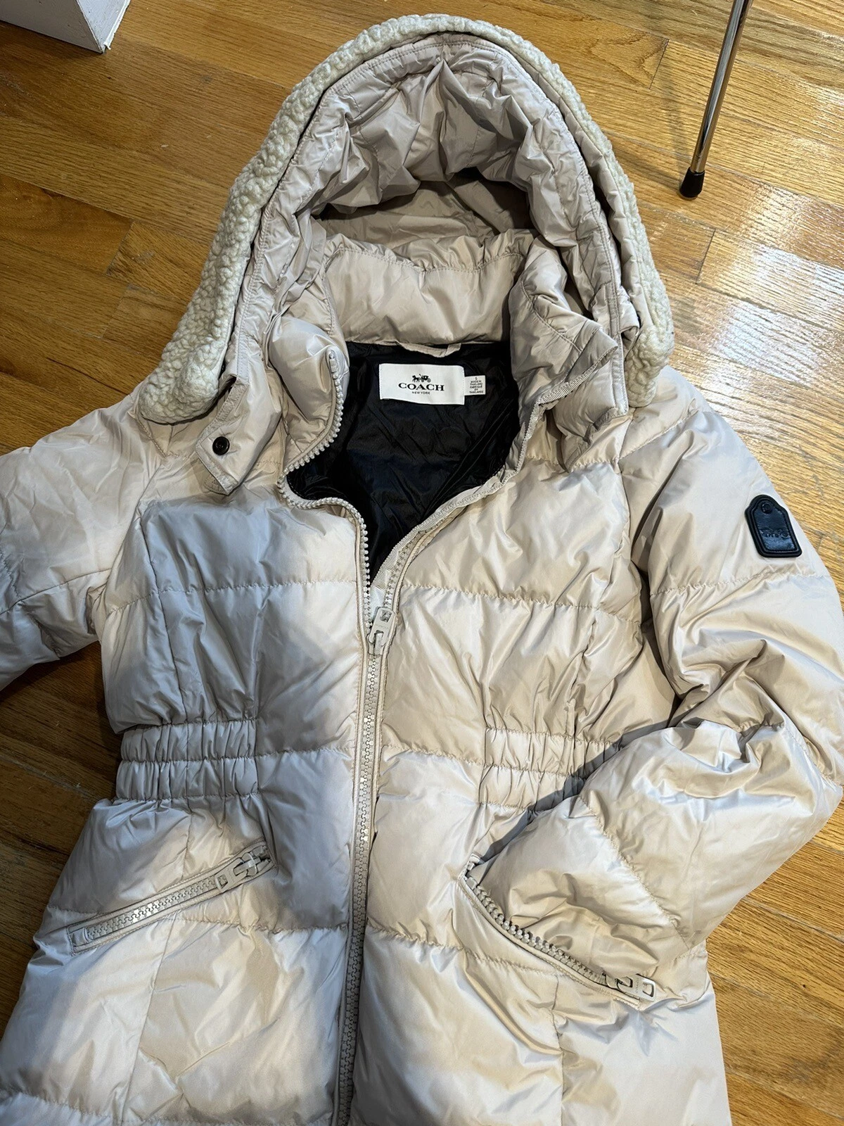 Coach donna cappotto lungo riscaldato con cappuccio rimovibile. S. Usatormente l