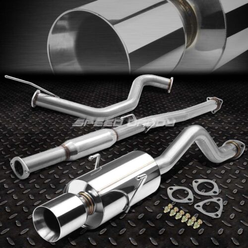 FOR 94-01 INTEGRA SEDAN GS/RS/LS STAINLESS CATBACK EXHAUST MUFFLER 4"ROLLED TIP - Picture 1 of 5
