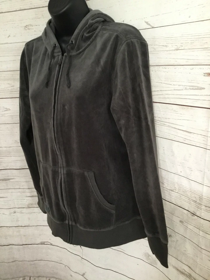 Sudadera con Capucha para Mujer Tek Gear Cremallera Completa Gris Letrero JCN Frontal Mezcla de Algodón Talla L Foto 3 de 4