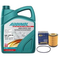 MotoröL Set 10W-40 Addinol 5 Liter + ÖLfilter Sh 4784 P FüR Opel Vectra B Astra