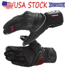 Leather Gloves Touch Screen Windproof Motorcycle Gloves UV Protection Gloves Men