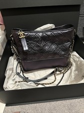 Chanel Black Calfskin Leather Medium Gabrielle Hobo Bag