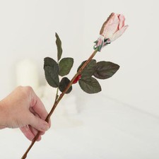 Dried Pink Artificial Rosebud Stem Flowers