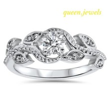 Lab-Created 2.35CT Round Cut Diamond Engagement Wedding Ring 14K White Gold Over