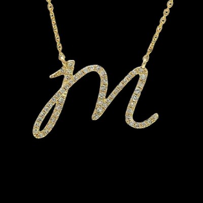 0.30Ct Round Cut Diamond Initial Letter 