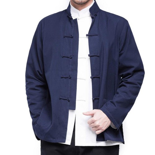 Men Traditional Chinese Tang Suit Jacket Coat Kung Fu Martial Arts Uniform Tops - Picture 1 of 15