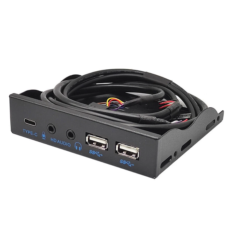 JMT 3.5in USB3.2 Gen2 Floppy Drive Front Panel 10Gbps with Audio Port USB-C Port - Image 2 of 4