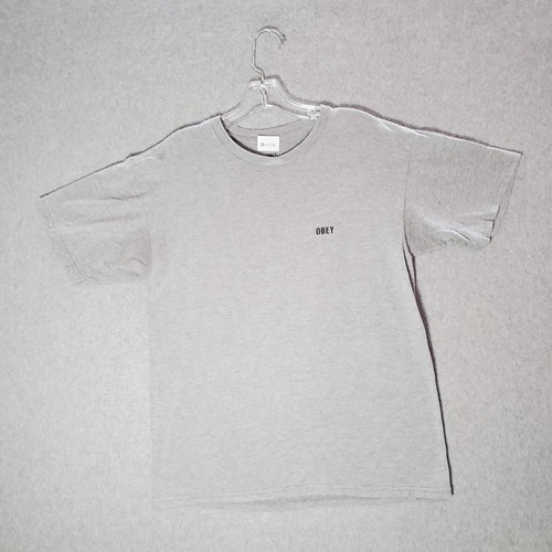 Obey Men T-Shirt Medium Gray Geometric Graphic Short Sleeve Crew Neck - Picture 2 of 7