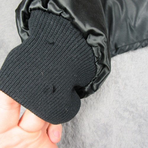 Vintage DARE Satin Bomber Jacket XL USA Black Birdie Embroidered Quilted - Picture 10 of 23