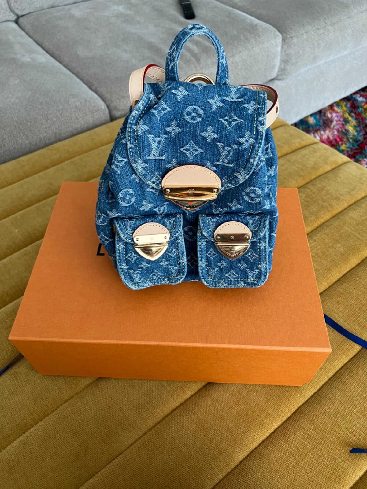 LOUIS VUITTON M46836 used LV Remix Venice bag Backpack MonogramDenim blue