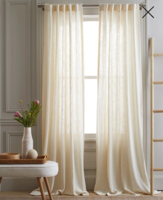 NWOT! Quince Cotton Sheer Ivory Curtains- Set Of 2 Panels! 48''x96'' (R79)