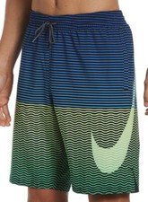  64 Nike Men's Horizon Stripe Vital Volley Swim Shorts Size S Small Ghost Green