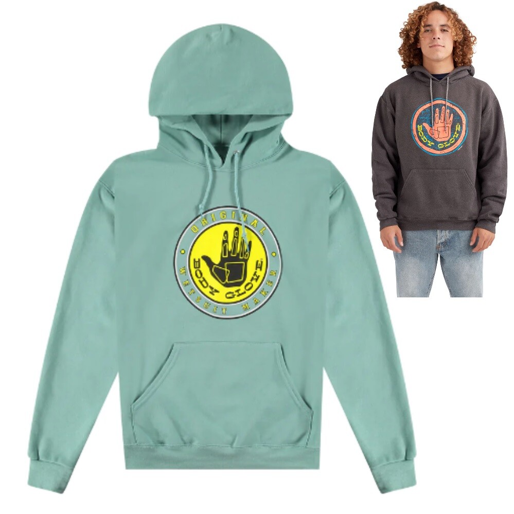 Body Glove Mens Hoodie - 80s Pullover Hand Print Logo - Brand New