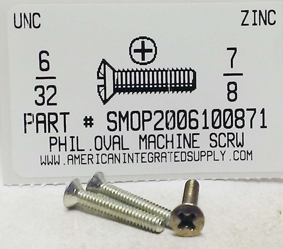 #6-32x7/8 Oval Head Phillips Machine Screws Steel Zinc Plated (50) | eBay