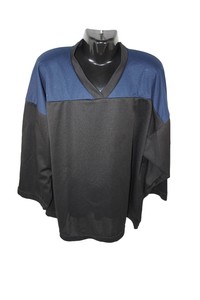 black and blue hockey jersey