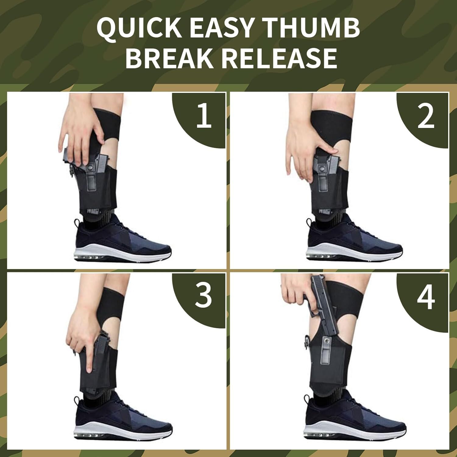 Ankle Leg Gun Holster Tactical Pistol Concealed Carry with Magazine Holder Pouch