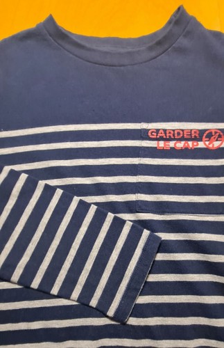 Okaidi Navy/Gray Nautical Stripe T Shirt "Garder Le Cap" 10ans/140cm France NWOT - Picture 4 of 11