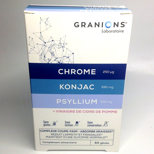 Coupe Faim GRANIONS Complexe - Chrome, Konjac & Psyllium 60 GELULES 04/2027