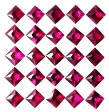 6.80Ct Natural Red Ruby Square Cut 20Pcs 4mm Lot Loose Gemstone Certified RY15