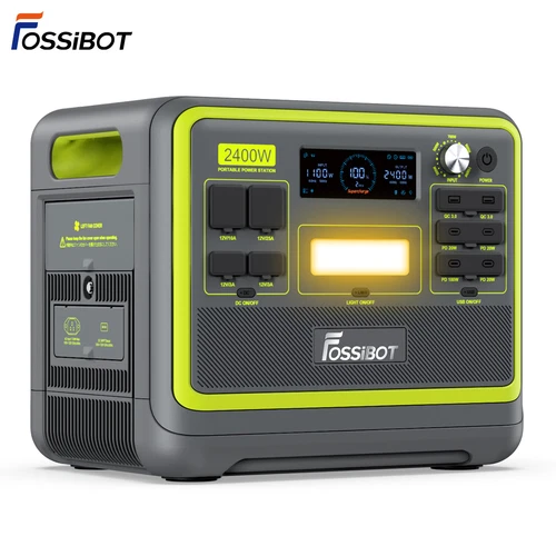 FOSSiBOT F2400 2400W 2048Wh Portable Power Station Solar Generator Backup Green