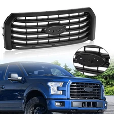 For Ford F150 F-150 2015-2017 Black Front Bumper Upper Grille Hood Grill