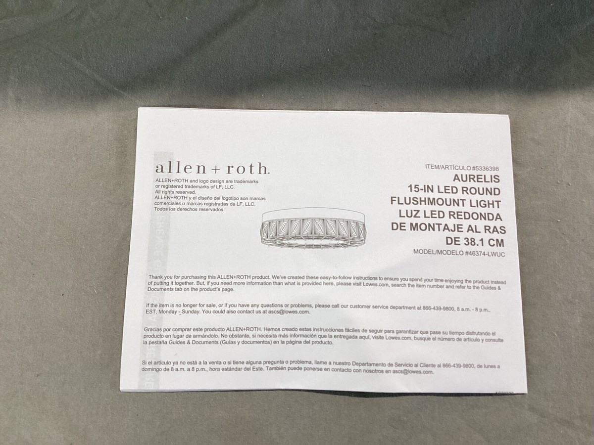 Allen+Roth Aurelis 5336398 LED Flushmount 15” 15 Inch Light Chrome Crystal