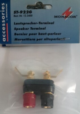 Monacor, Lautsprecher-Terminal, vergoldet, ST-922G, unbenutzt