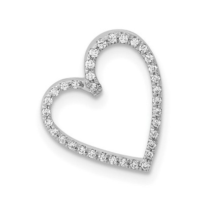 14k Weißgold 1/10ctw Diamant Vintage-Stil Herz Dia