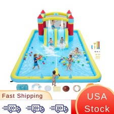 350W Blower and Slide Included Inflatable Bounce House, 7-in-1 Bounce Castle for